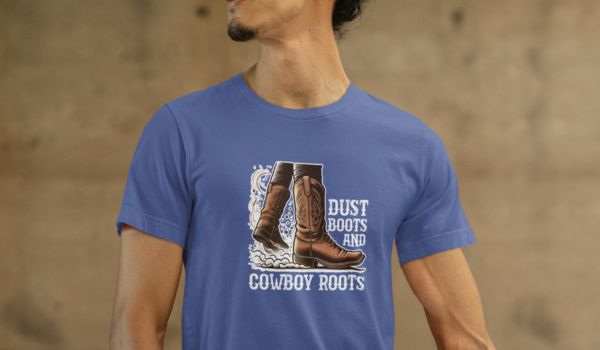 cowboy blue t shirt man