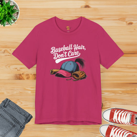 Baseball Hair, Don’t Care T-Shirt