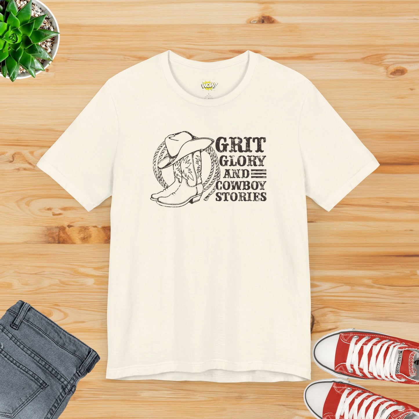 Grit, Glory, and Cowboy Stories T-Shirt